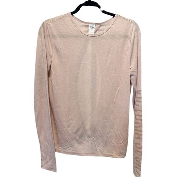 NWOT Victoria Secret Women's Pale Pink Long Sleeve Top Open Back - Size Medium - Picture 1 of 5